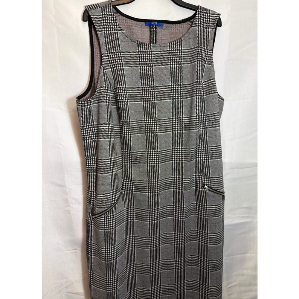 Women's Plaid Sleeveless Jumper Dress XL -1x Apt. 9 Career Workwear Preppy Chic